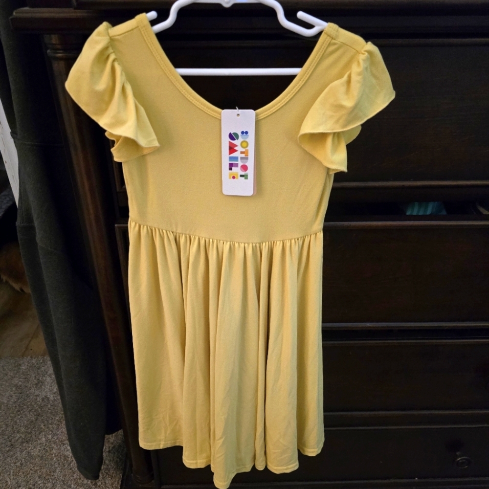 NWT DOT DOT Smile Yellow Kids Dress 5/6